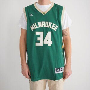 Adidas Swingman Milwaukee Bucks Antetokounmpo #34 Green & White NBA Jersey XL